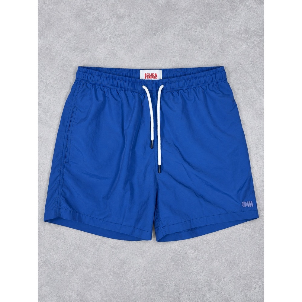 Solid & Striped Swim Trunks Mens Medium Blue Nylon Mesh Lined Swim Shorts